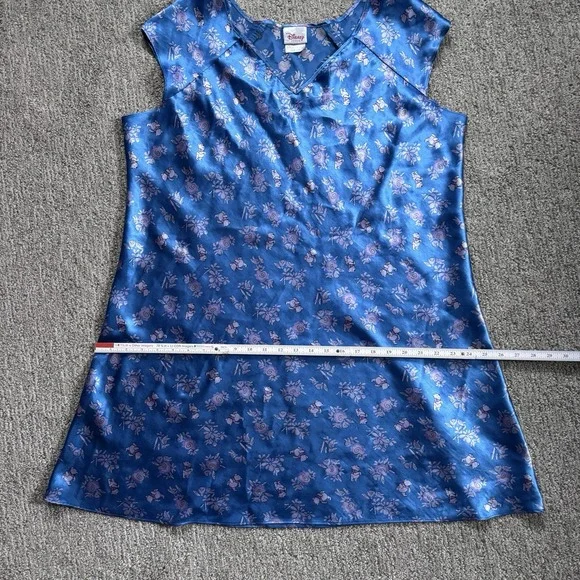 Vintage Disney Store Blue Winnie The Pooh Satin PJ Slip Dress‎ Large - Picture 9 of 9
